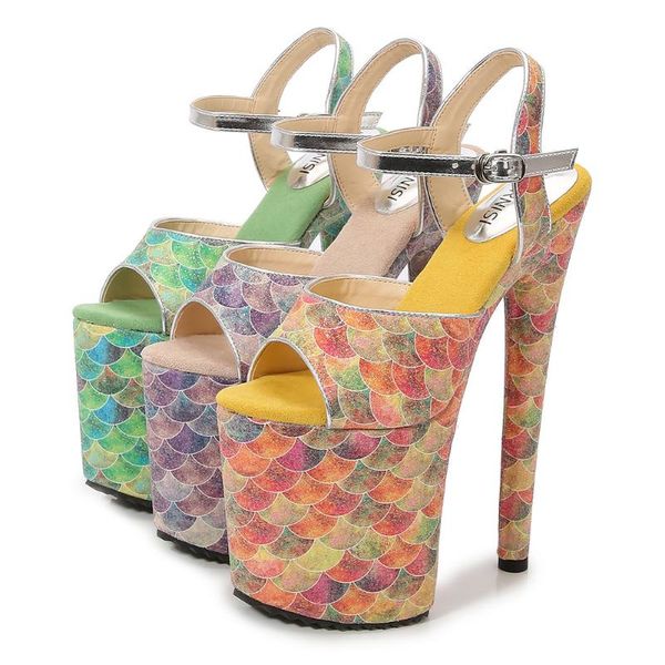 

dress shoes 2021 walking show stripper heels ladies sandals platform high female & club pole dancing 20cm women, Black