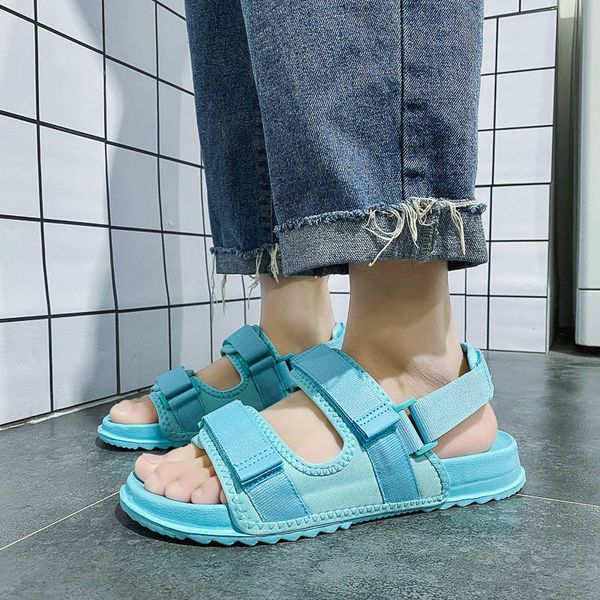 

new blue summer men fashion sandals hook & loop casual sandals for men beach comfort casual slipper men slides sandalias hombre, Black