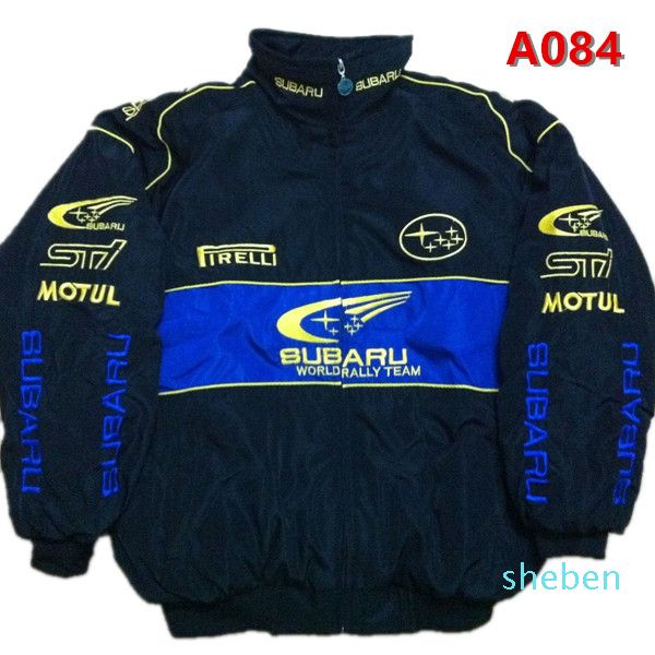 

subaru embroidery cotton nascar moto car team racing jacket suit, Black;red