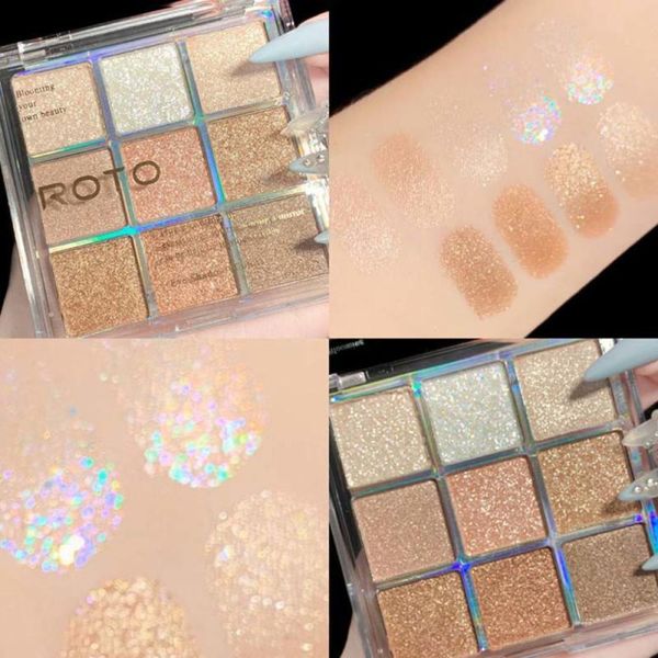 

eye shadow 9 colors eyeshadow palette matte pearlescent glitter rich color earth long-lasting effect easy-to-color eyes make up set