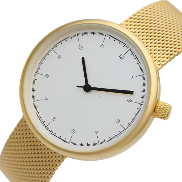 

tiktok milan net belt simple lovers table two pin fashion quartz watch waterproof non mechanical watch, Slivery;brown