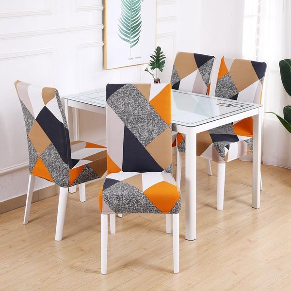 

geometry chair cover dining elastic covers spandex stretch office case anti-dirty removable 1/2/4/6piece