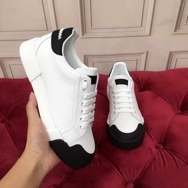 

classic sports shoes male woman platform riveted white shoes in spring and autumn designer leather flat soled casual shoes 34-45, Black