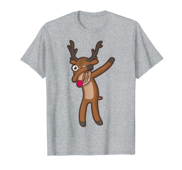 

dabbing rudolph red nosed reindeer funny xmas gift t-shirt, White;black
