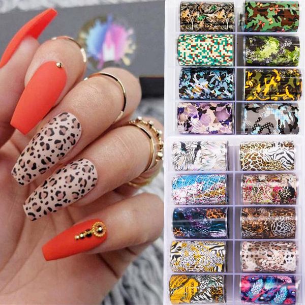 

stickers & decals 10 rolls/box holographic nail sticker transfer foil gold cursor glitter manicure fresh fruit starry art decoration, Black