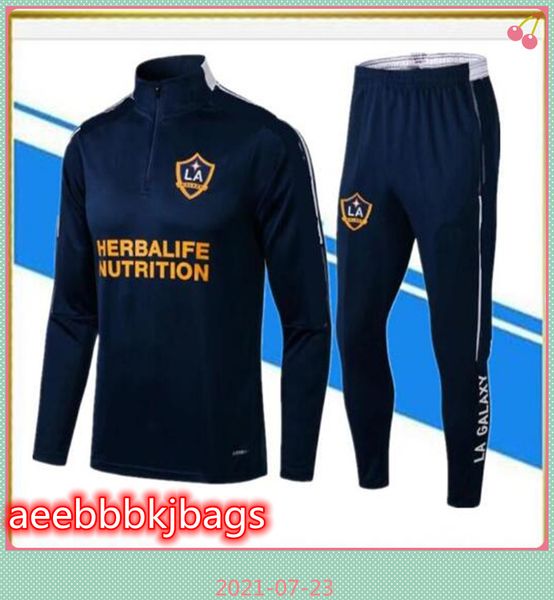 

2021 los angeles training suit tracksuit set men football suits 20 21 la galaxy chicharito survedement gerrard giovani maillots foot chandal, Black