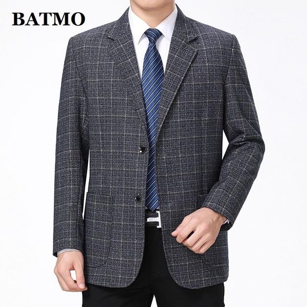 

men's suits & blazers batmo 2021 arrival smart casual plaid blazer men,men's suits,men's jackets plus-size 10, White;black