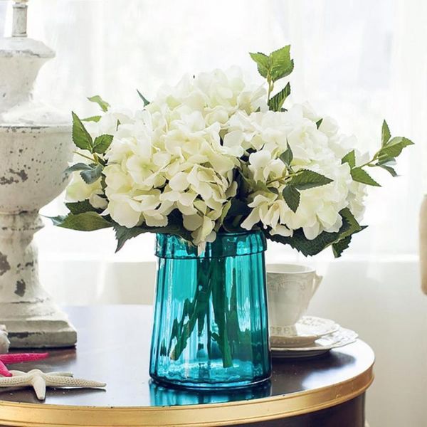 

decorative flowers & wreaths 1pc artificial hydrangea flower diy charming faux silk home ornamental flores artificiales fake plant for party
