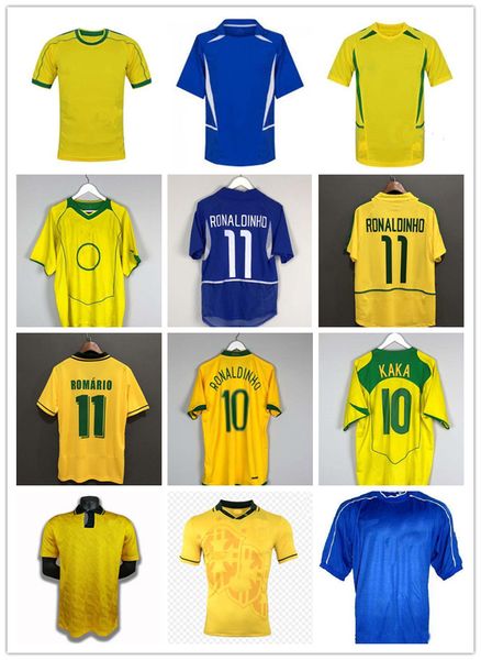 

1994 1998 2000 2002 classic retro soccer jerseys ronaldo rivaldo ronaldinho football shirt r.carlos bebeto romario camisa de futebol, Black;yellow