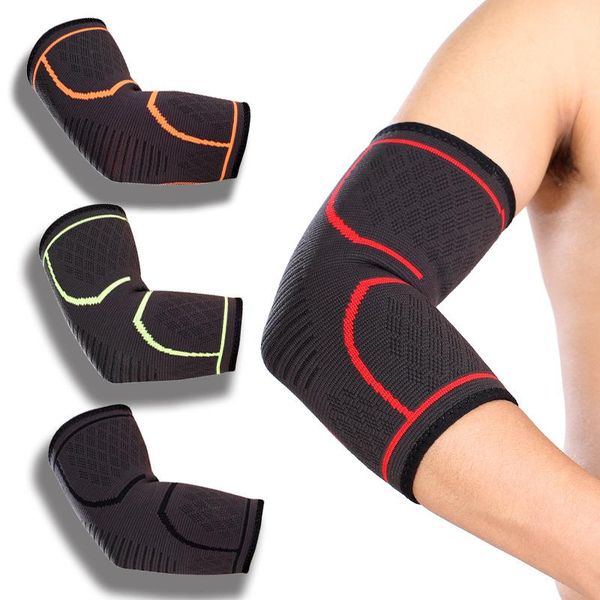 

elbow & knee pads support elastic brace for men women basketball volleyball cycling running fitness protector arm sleeves bandage, Black;gray