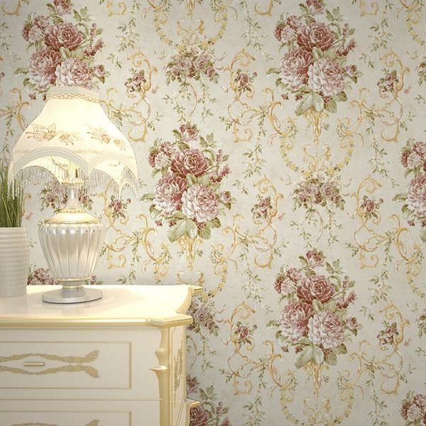

wallpapers manufacturers selling non-woven flocking wallpaper american pastoral full room