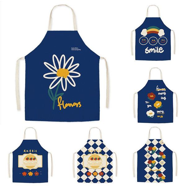 

aprons youth cartoon motivation anti-fouling sleeveless apron overalls home kitchen cooking baking waist cleaning protection
