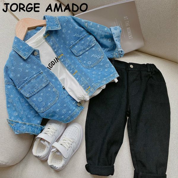 

jackets autumn boys girls baby coats blue denim long sleeve casual kids for clothes e2151 man3, Blue;gray