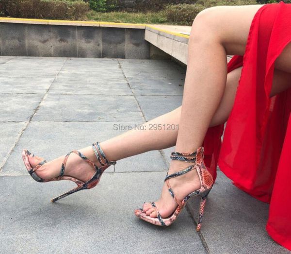 

high heel sandals women strap snake heels for peep toe summer gladiator evening, Black