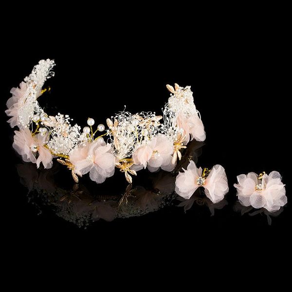 

hair clips & barrettes handmade crystal rhinestone tiaras pearl veil headband&earrings wedding bridal tiara bands accessories jewelry, Golden;silver
