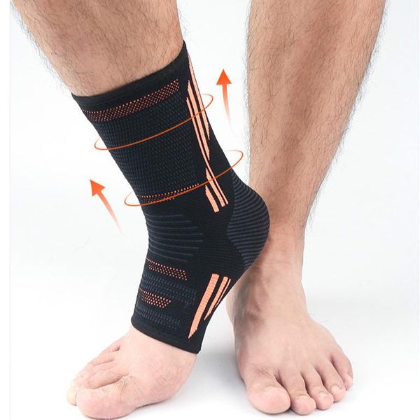 

piece compression ankle brace support sleeve elastic breathable sport knit guard recovery joint pain pad, Blue;black