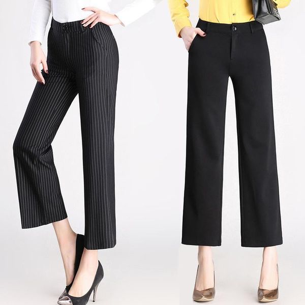 

women's pants & capris black wide legged casual for women, Black;white