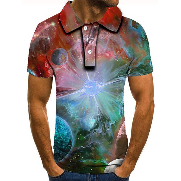 

colorful planet 3d printing t-shirt visual impact party shirt punk gothic round neck american muscle style short sleeves, White;black