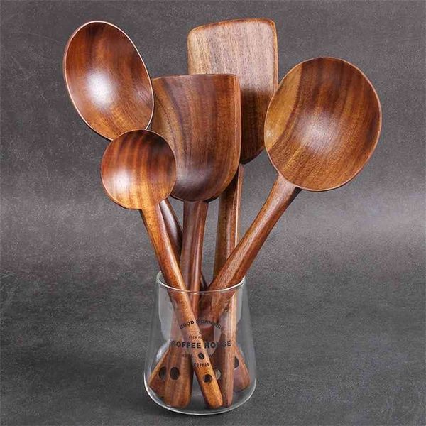 

kitchen non stick utensils pan korean teak mixing spoon cooking shovel