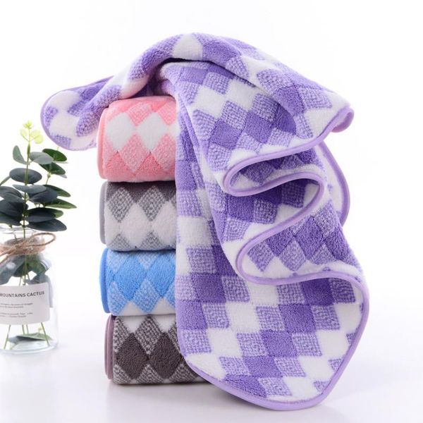 

towel geometric coral fleece face dry fast strong water absorption towels rectangle no fade household for kids adults home