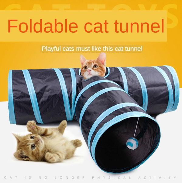 

cat toys home funny pet supplies tunnel tee pipe kitten educational toy bucket foldable 3 holes play tubes for dog puppy