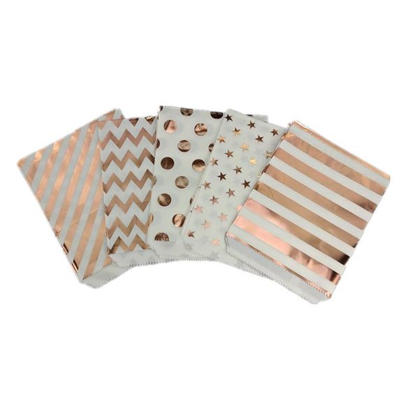 

gift wrap 25pcs/bag disposable bronzing food packaging bags candy chocolate paper bag for wedding party birthday home