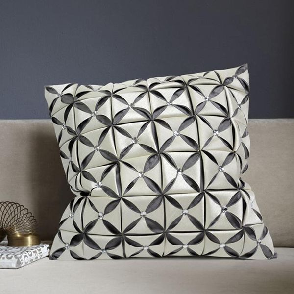 

pillow case pleated luxury diamonds pillowcase home portable car el cushion cover sofa waist 45x45cm