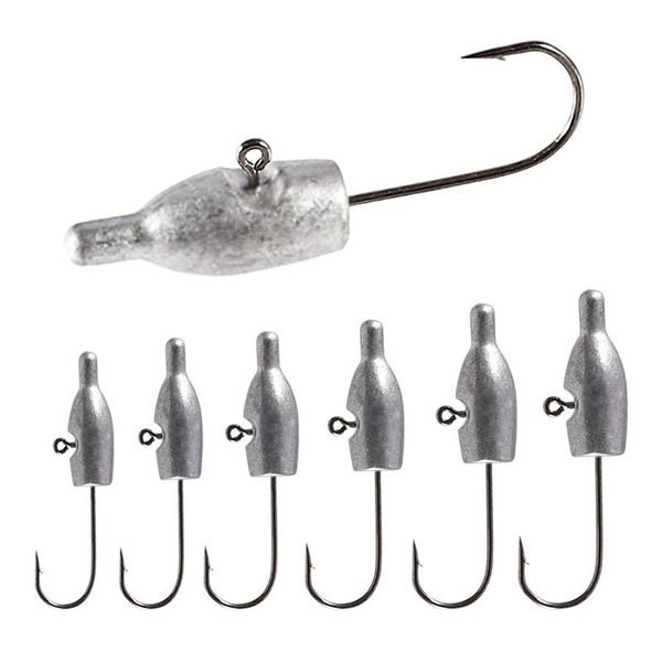 

10pcs/lot lead head fishing hooks 1g -5g jig sliver strengthen barbed hook soft lure tackle accessories