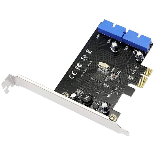 

computer cables & connectors pci express to dual 19 pin usb 3.0 card pci-e internal 20pin male ports adapter for pc (19 pin)