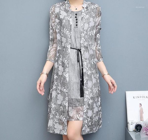 

casual dresses -4xl / summer women fashion two big yards dress suit, Black;gray