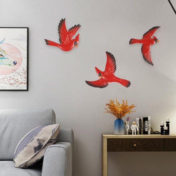 

wall lamp 3 pcs decorative figurines birds hanging art (random style)