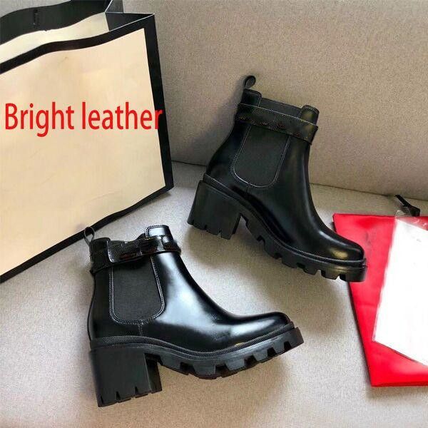 

martin short boots 100% cowhide belt buckle metal women shoes bee thick heels leather gs two pair gu ci designer high heeled diamond lady, Black