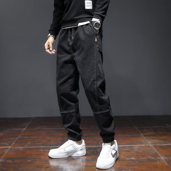 

men's jeans zazomde hip hop black men streetwear harem pants jogger korean style trousers mens fashion denim oversized clothes rxvh, Blue