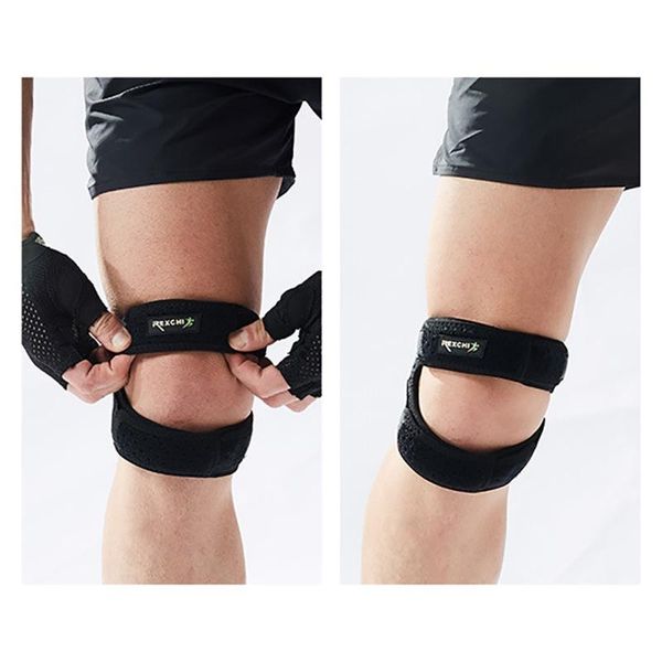 

elbow & knee pads 1 pcs professional sports patella belt high-elasticity brace shockproof compression fitness leg straps protective gear, Black;gray