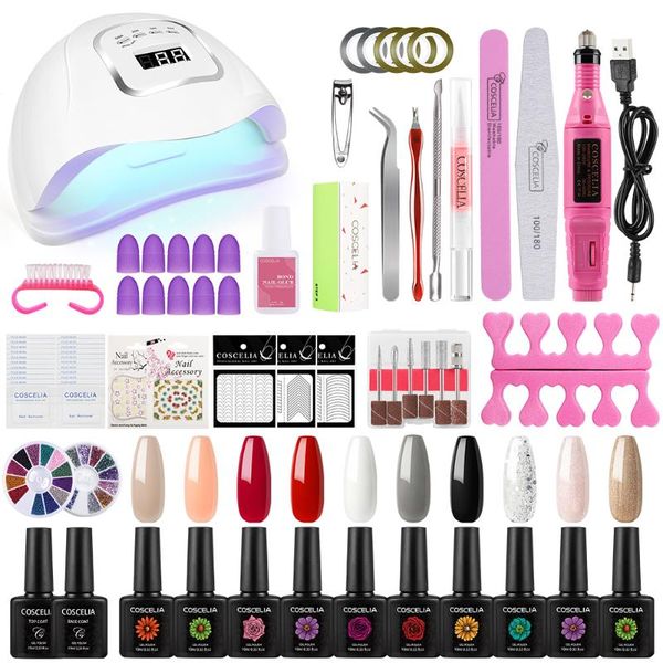 

gel nail polish set lamp manicure tool for machine drill varnish pusher acrylic kit art kits