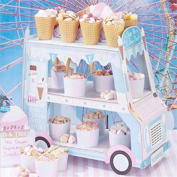 

ice cream stand cars display cupcakes event party disposable birthday decoration cupcake sugar sweets crafts display11