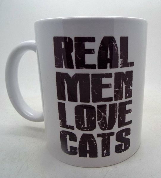 

details about Â real men love cats mug mugs gift 11oz ceramic