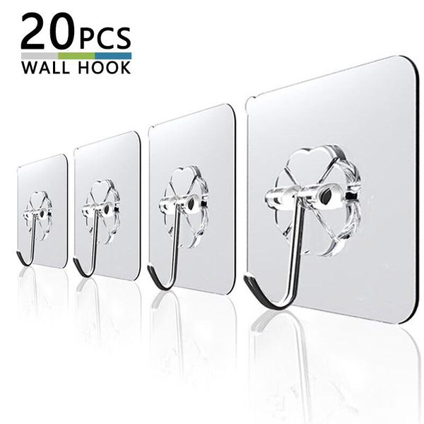 

hooks & rails transparent strong self adhesive door wall hangers suction heavy load rack cup sucker for kitchen bathroom 20pcs 6x6