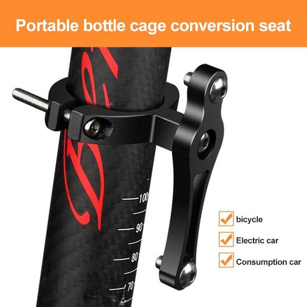 

water bottles & cages mtb accesorios bicycle bottle holder adapter aluminum alloy handlebar cup rack bracket clip clamp black