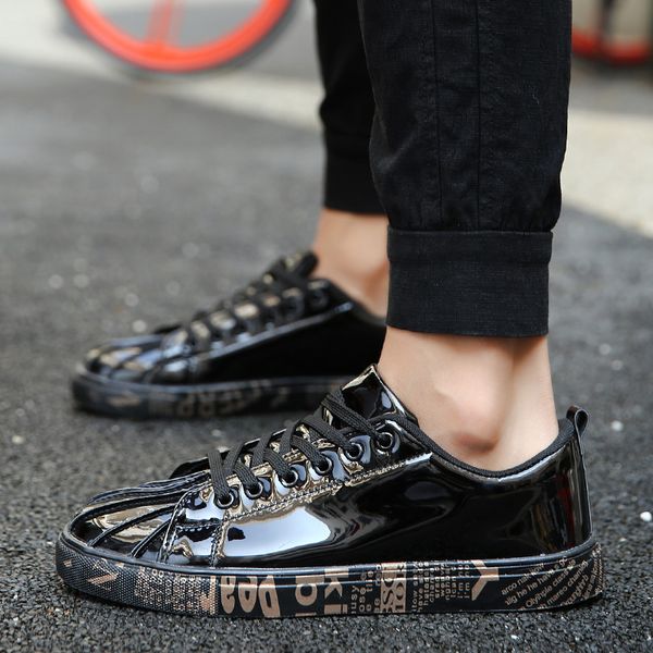 

2021 women men running shoes students outdoor sports sneakers patent leather black golden silver size 36-46 code 54-558