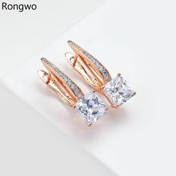 

stud fashion big zircon crystal copper earrings aesthetic female wedding party gift jewelry accessories small for girl, Golden;silver