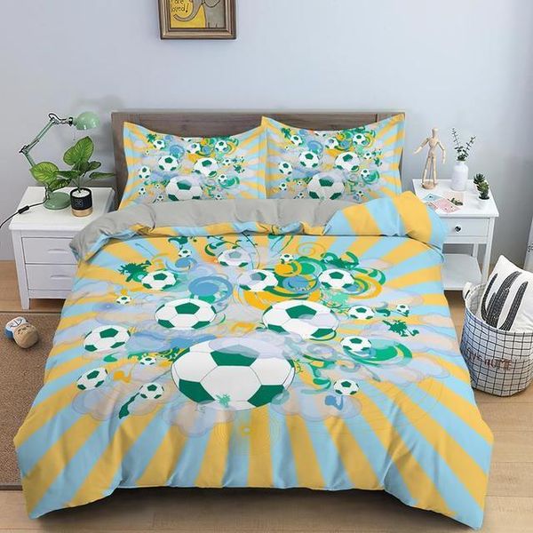 

bedding sets 3d cartoon football set soccer duvet cover pillowcase comforter