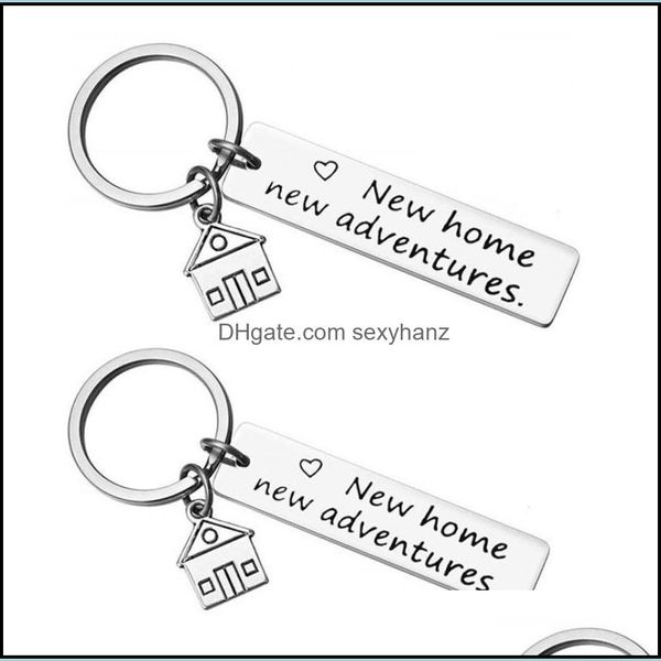 

keychains fashion aessories cute key chains housewarming gift for her or him home adventures keychain house keys keyring moving together gwe, Silver