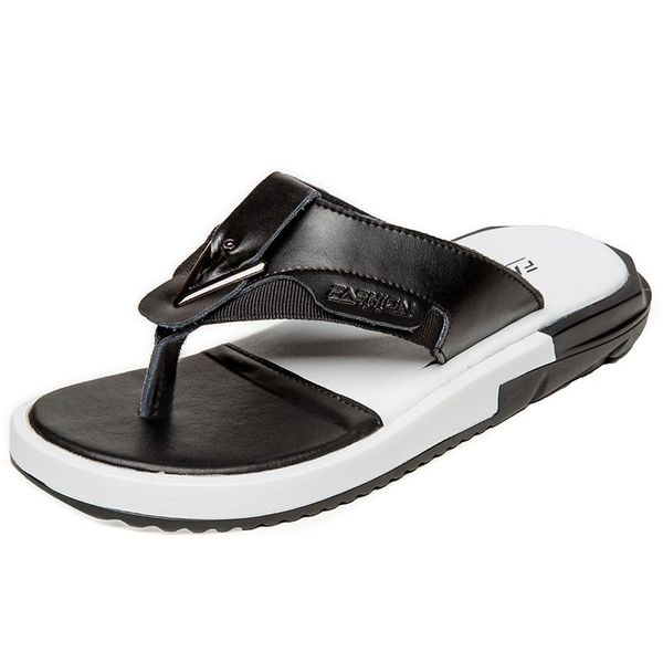 

slippers uomo bulk herren slide slapi sandalen summer genuine de piscine hombre vietnam cuero homme sandal bain man sandalet cuir flops, Black