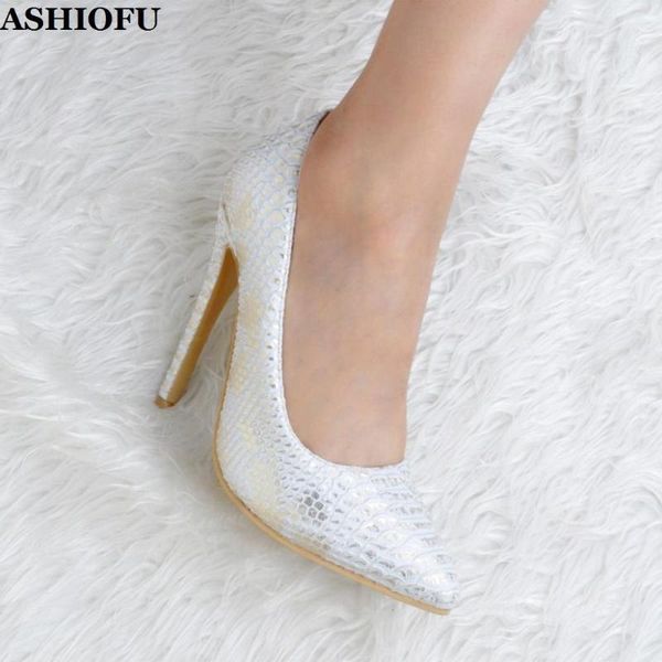 

dress shoes ashiofu handmade womens high heel pumps snake-print pleated party office slip-on evening fashion court, Black