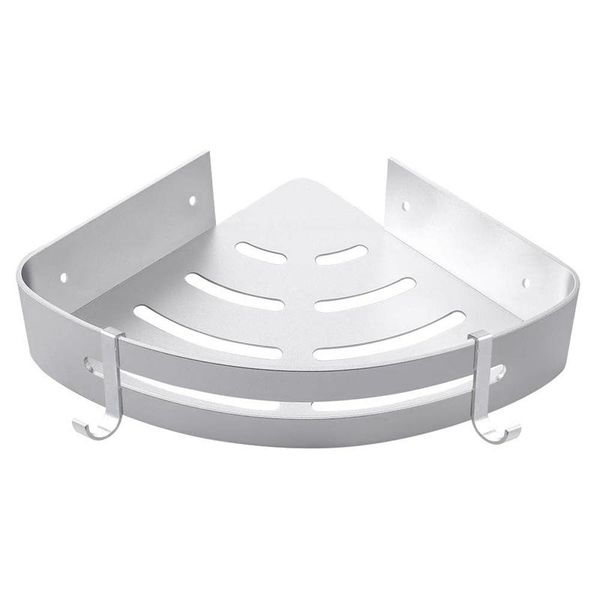

bathroom storage & organization shelf triangle-shower caddy space aluminum self adhesive no damage wall mount, silver