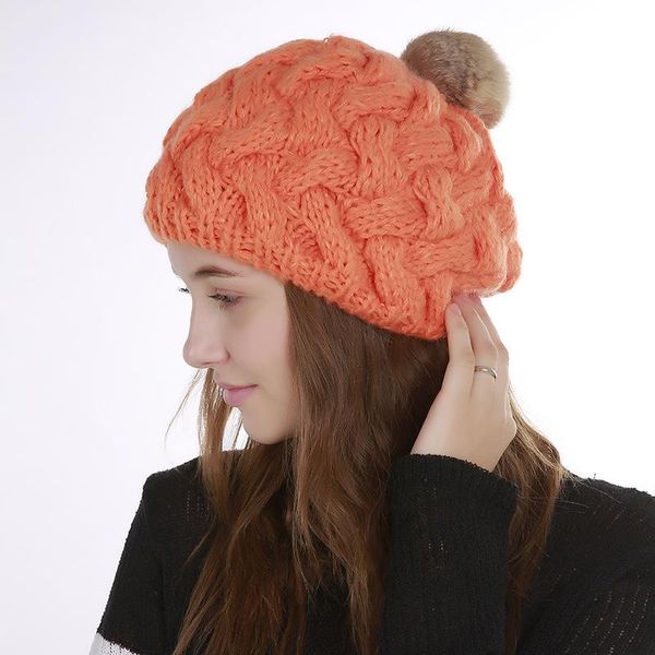 

beanie/skull caps knitted women hat beanie soft wool winter warm hats for solid color skullies beanies girls ladies casual cap, Blue;gray