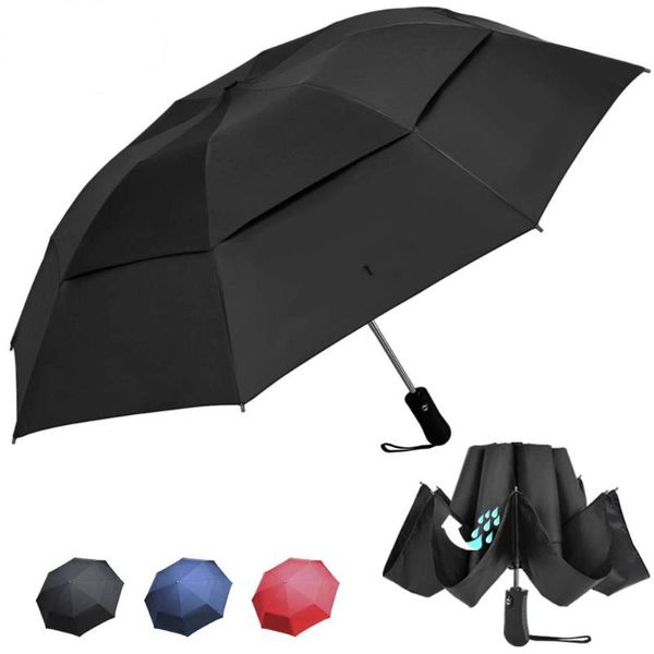 

umbrellas inverted automatic umbrella windproof compact inside out reverse auto open and close rain woman & man