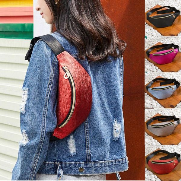

wallets women travel waist fanny pack holiday belt wallet crossbody shoulder chest bag, Red;black