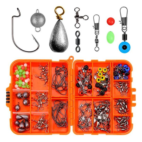 

fishing accessories 165pcs carp tackles box lead sinker triple swivel angler equipment